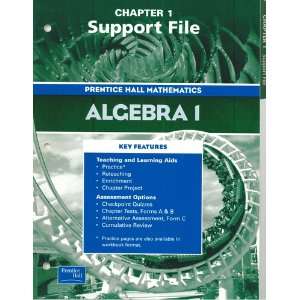  Algebra 1, Chapter 1 Support File (Prentice Hall 