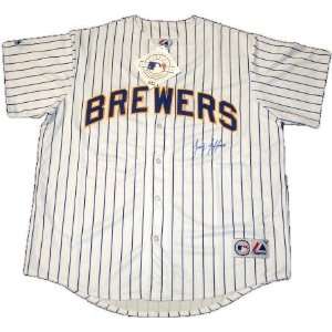 Jeremy Jeffress Autographed Milwaukee Brewers Replica 