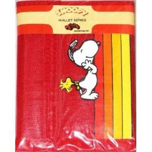  1980s Peanuts Snoopy and Woodstock Canvas Wallet with 