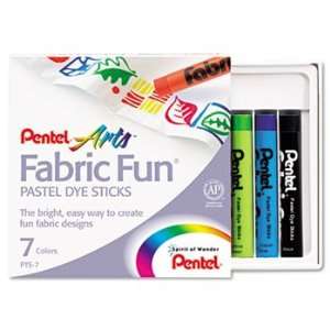  Pentel PTS7   Fabric Pastel Dye Sticks, Assorted, 7/Set 