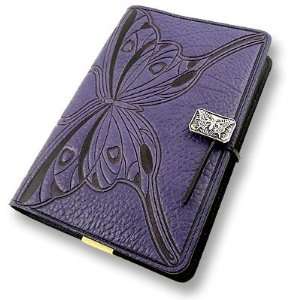  Purple Butterfly Embossed Leather Writing Journal, 6 x 9 