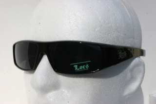 2010 Men Large LOCS 9035 gloss black biker sunglasses  