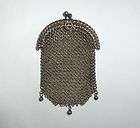   SILVER LADYS MINIATURE MESH COIN PURSE with DIVIDING FRAME signed