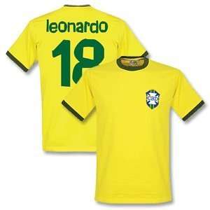 1970 Brazil Home Retro Shirt + Leonardo 18 (Samba Style 