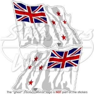 NEW ZEALAND Naval Ensign NAVY Waving Flag RNZN 3 (75mm) Vinyl Bumper 