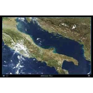  Laminated Adriatic Sea satellite map photo print 36x24 