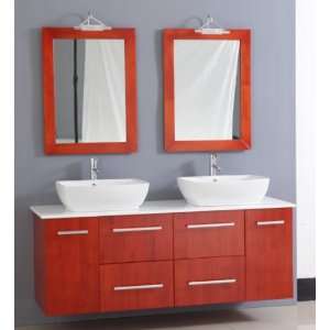  63 inch Wood Double Sink Bathroom Vanity Set #08113C 