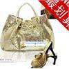 Retro Sequined Bling Gold Black Lady Handbag Tote Hobo Party Evening 