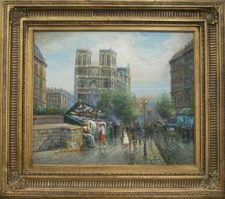 Impressionist KNIFE Oil PAINTING PARIS Street SCENE FRAMED  