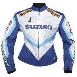   Rocket Ladies Suzuki Superstock Blue White XLARGE Motorcycle Jacket