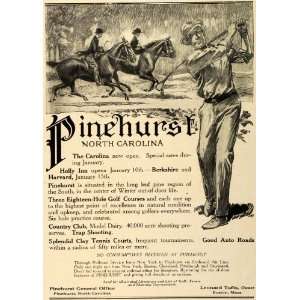 1912 Ad Pinehurst North Carolina Resort Hotel Holly Inn Golf Horseback 