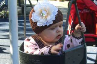 Crochet Flower Beanie Hat Cap Infant Toddler girl  