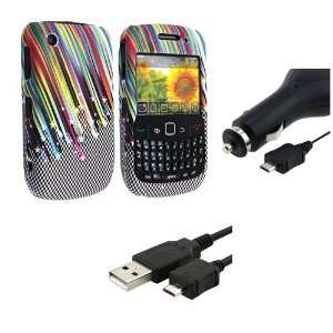  Star Snap on Rubber Coated Case + Retractable DC Charger + USB Data 