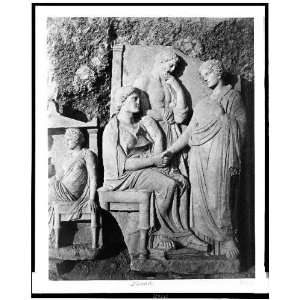  Tomb,Relief sculpture,seated woman holding hand 1860s 