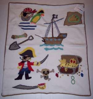 Artwalk Baby Blanket Knit Pirate Treasure Map Lined New  