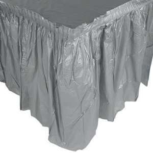  Metallic Silver Pleated Table Skirt   Tableware & Table 