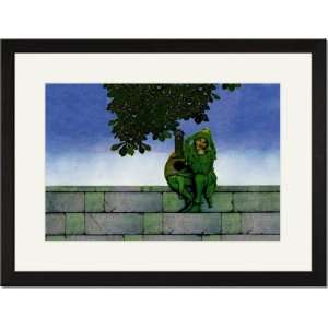  Black Framed/Matted Print 17x23, The Green Jester