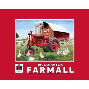 com International Harvester McCormick Farmall Fleece Blanket Big Red 