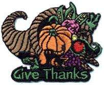 Boy Girl Cub GIVE THANKS Fun Patches SCOUTS/HOMESCHOOL  