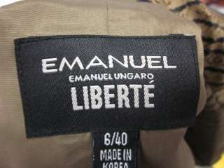 EMANUEL UNGARO Animal Print Beige Blazer Jacket Sz 6  