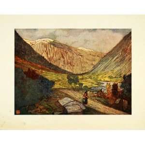  1905 Print Nico Jungmann Art Gjora Norway Mountains River 