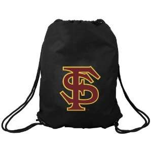  Seminoles (FSU) Black Nylon Drawstring Backpack