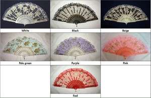 Flower Lace Hand Held Fan Goth Lolita Accessory Ladys Liked Graceful 