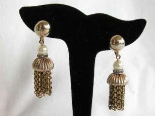 Trifari Rondel Pearl Tassel Earrings Fabulous  