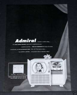 1950 OLD MAGAZINE PRINT AD, ADMIRAL, MAGIC MIRROR TELEVISION  