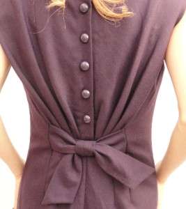BN Moschino Purple Wool Dress with Back Bow UK10 IT42    