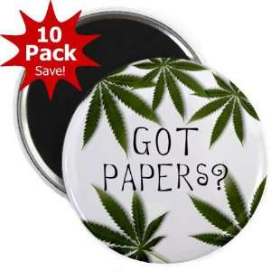  GOT PAPERS? Marijuana Pot Leaf 10 Pack of 2.25 inch Fridge 