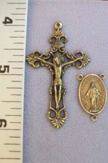 Rosary CENTER & CRUCIFIX Rosary ITALY BRONZE Filigree  
