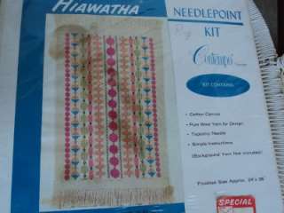 Vtg Hiawatha Atomic Needlepoint Wool Rug Kit 24 x 36  