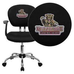   Golden Bears Embroidered Black Mesh Task Chair with Arms and Chrome