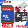Sandisk 32GB MicroSD SDHC TF Flash Memory Card + R