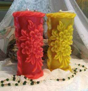 Silicone Raised Flower Design Pillar Candle Mold  