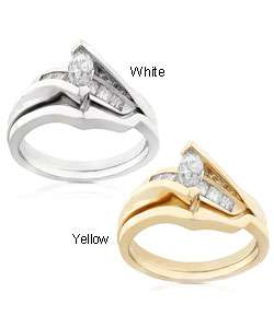 14k Gold 3/4ct TDW Marquise cut Engagement Ring  