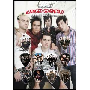 Avenged Sevenfold Silver Edition Guitar Pick Display With 10 Guitar 