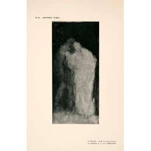  1907 Halftone Print Man Woman Spectral Form Embrace Art 