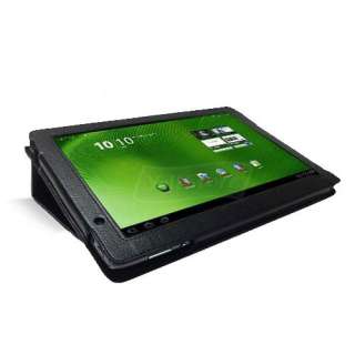 Leather Stand Cover Case for Acer Iconia Tab A500 A501 Black  