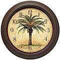 Cabana 12 inch Brown Palm Tree Resin Wall Clock Was $33 