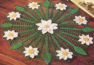 Vintage Crochet Daisy Web Flower Doily Mat PATTERN  