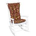 Cotton Antique Red Floral Jumbo 2 piece Rocking Chair Cushion Set