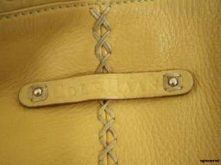 COLE HAAN Light Brown Leather Studded Tassel Bag Purse Handbag 