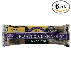 Edward & Sons Brown Rice Snaps, Black Sesame, 3.5000 ounces (Pack of6)