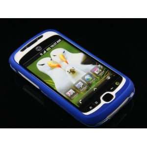 BLUE Hard Rubber Feel Plastic Case for HTC myTouch Slide 3G (T Mobile 