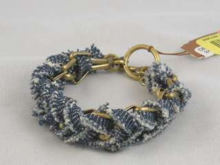 Lucky Brand Fine Arts Denim Woven Chain Toggle Bracelet  
