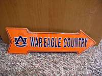 Auburn Tigers War Eagle Country Metal Arrow Sign  