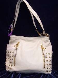 Makowsky STONE Leather Convertible Shoulder Handbag w/ Studs A99793 