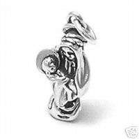 sterling silver MARY HOLDING BABY JESUS charm J2911  